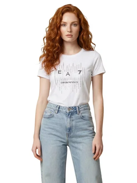 Къс тениска Ea7 бяло