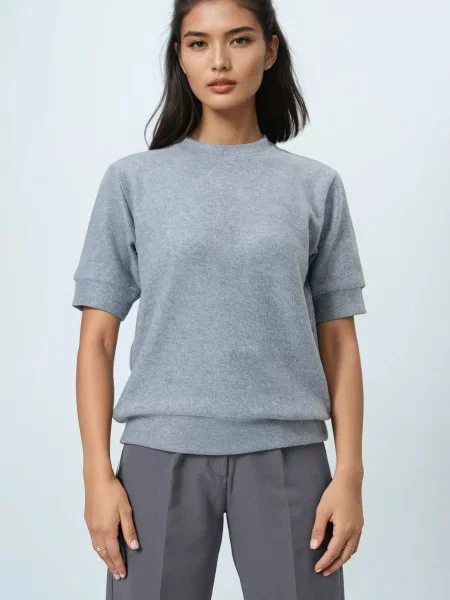 Trend Alaçatı Stili Tricou gri