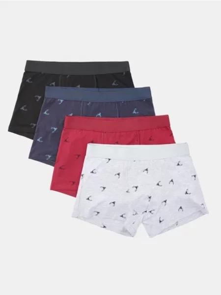 Sinsay boxerky s jeleny 4 pack vícebarevná