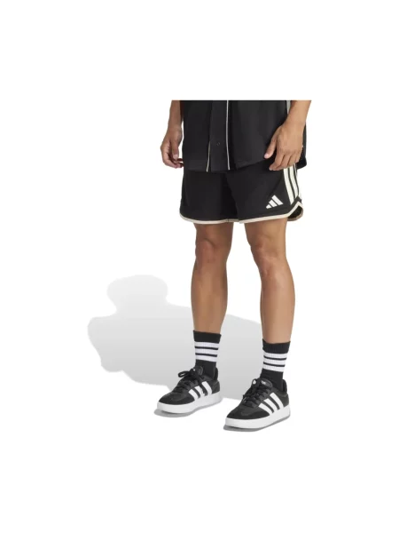 Szorty z elastycznym pasem i trokiem Adidas czarne