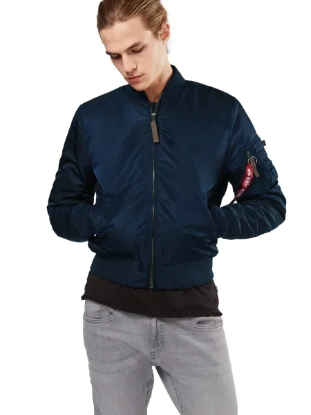 Alpha Industries Bundy bomber Vf 59 Long Tmavomodrá modrá