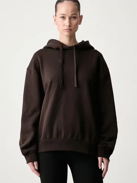 Adidas Originals bluza z kapturem z bawełną brązowa