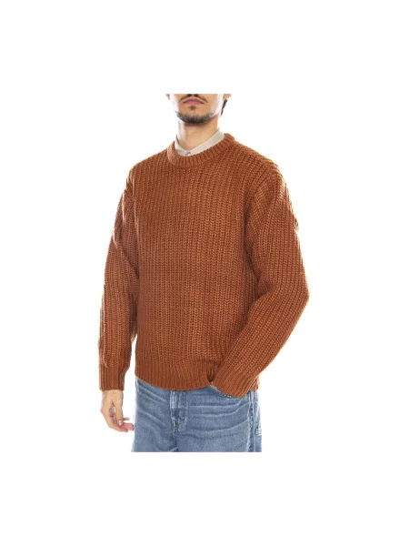 Sweter Obey wełniany brązowy