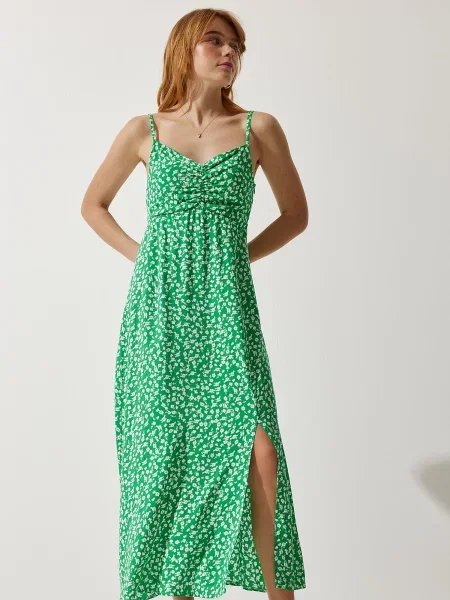 Happiness İstanbul Rochie de vară verde alb