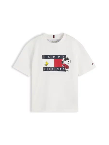 TOMMY HILFIGER Tricou PEANUTS albastru marin / galben / roși aprins alb