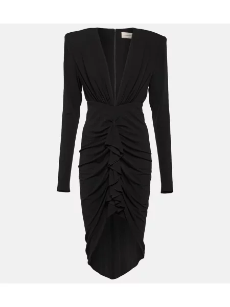 Sukienka midi Alexandre Vauthier z dżerseju drapowana do kolan czarna