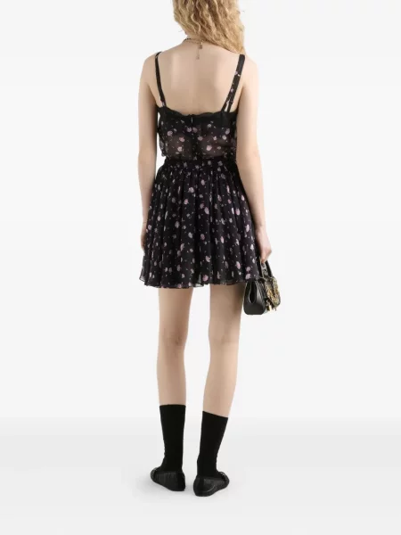 Топ Dolce & Gabbana на цветя с дантела черно