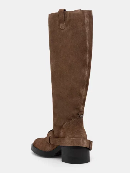 Steve Madden cizme din piele întoarsă Aletta cu plat bej