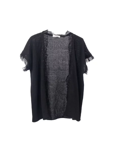 Lniany kardigan Le Tricot Perugia czarny