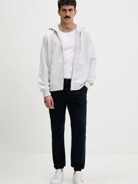 Tommy Jeans Bombažen pulover siva