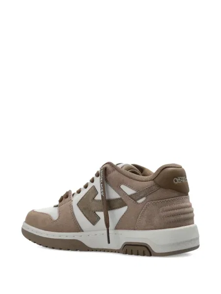 Sneakerși Off-white din piele de căprioară alb