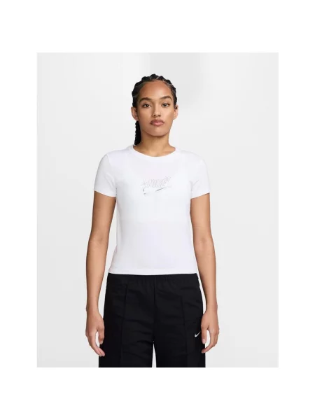 Koszulka Nike Sportswear Chill Knit Crop XS biała