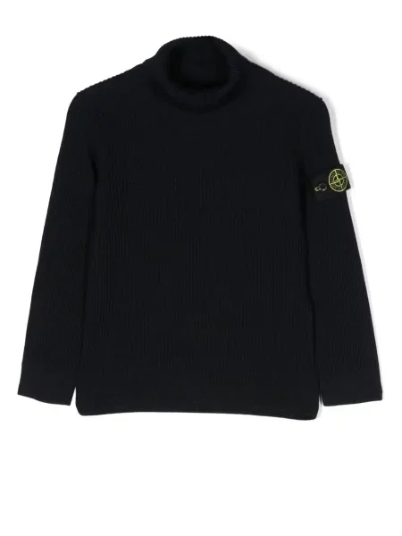 Sweter z golfem dziecięcy Stone Island niebieski