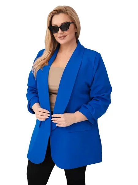 Elegantní plus-size sako Kesi modré