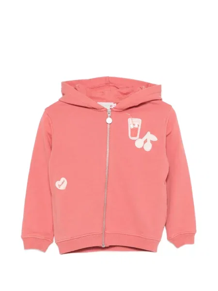 Bluza z kapturem dziecięca Bonpoint różowa