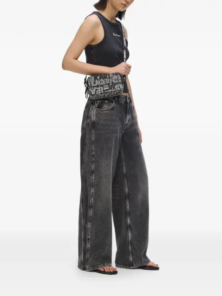 Чанта Karl Lagerfeld Jeans с принт сиво