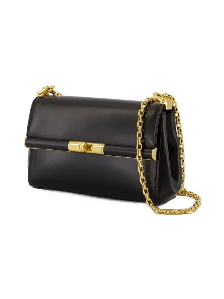 Lniana torebka Dolce And Gabbana czarna