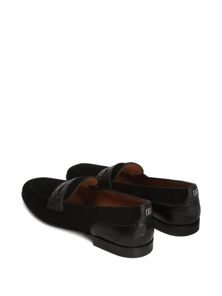 Pantofi loafer Dolce & Gabbana din piele de căprioară negru
