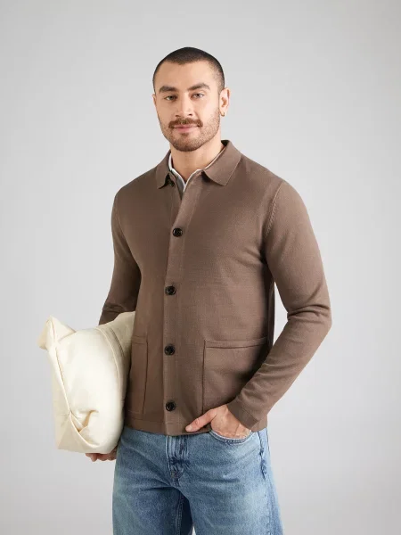 SELECTED Geacă tricotată SLHTURNER ciocolatiu