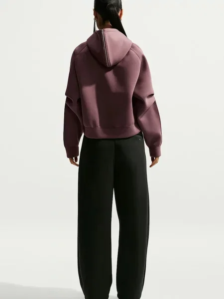 Nike Sportswear pantaloni pentru femei cu modal Pregame Fleece negru