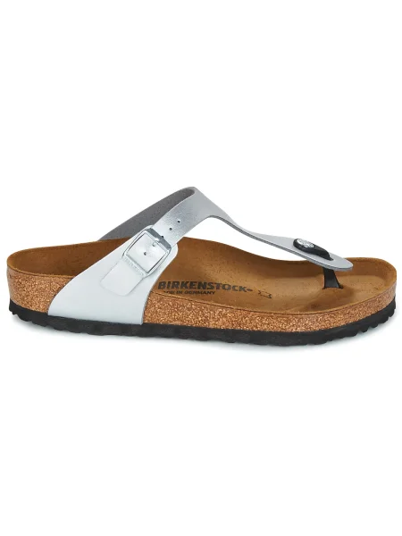 Bőr vietnámi papucs Birkenstock ezüstszínű