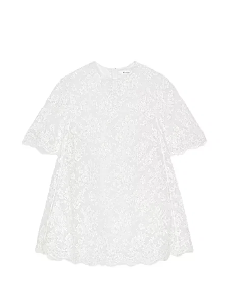 Rochie mini Givenchy cu model floral din dantelă alb