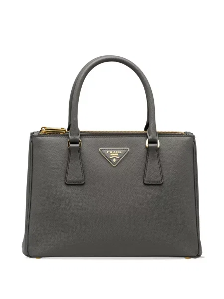 Geantă shopper Prada din piele gri