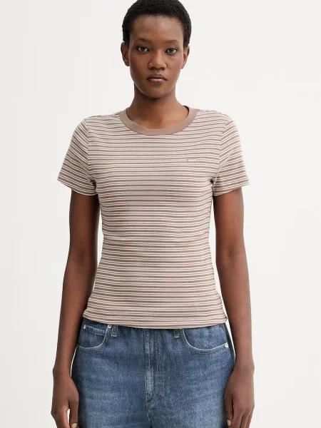 Tričko Levi's ESSENTIAL HM SS hnědé