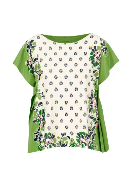 Bluză Marccain de mătase cu model floral cu imagine alb