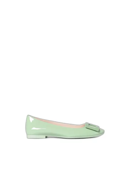 Balerinki Roger Vivier skórzane zielone