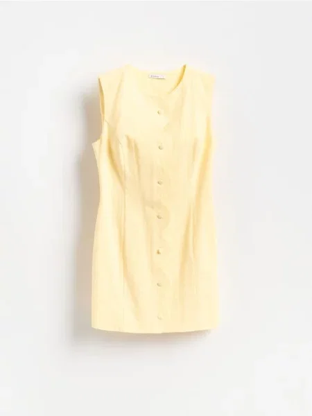 Reserved Rochie mini cu adaos de in galben-deschis galben