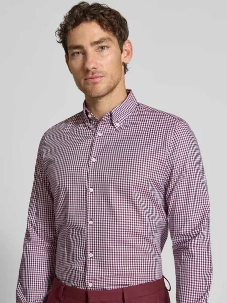 Koszula casualowa o kroju slim fit z kołnierzykiem typu button down Jake*s czerwona