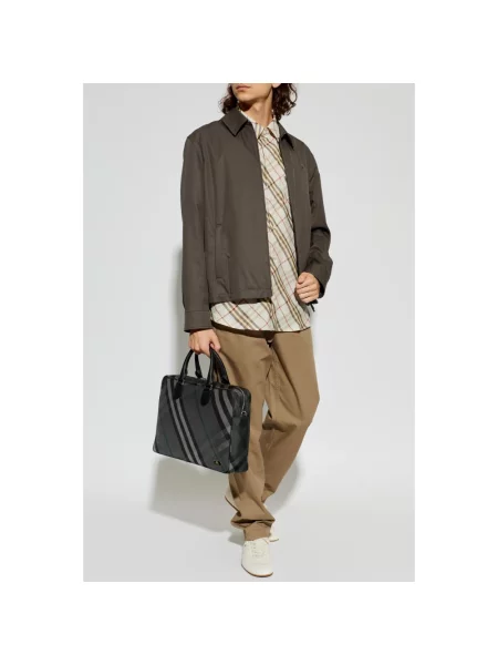 Spodnie Burberry brązowe