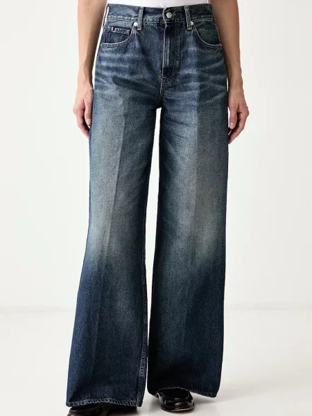 Tommy Hilfiger blugi wide leg pentru femei albastru