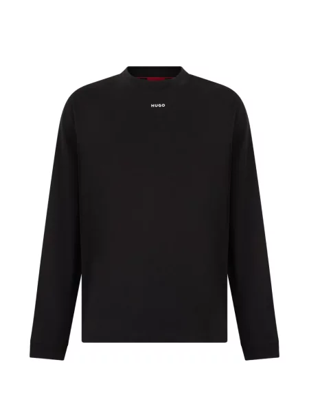 Lung tricou Boss cu imagine negru