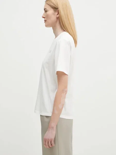 Koszulka Mm6 Maison Margiela z dekoltem w serek biała
