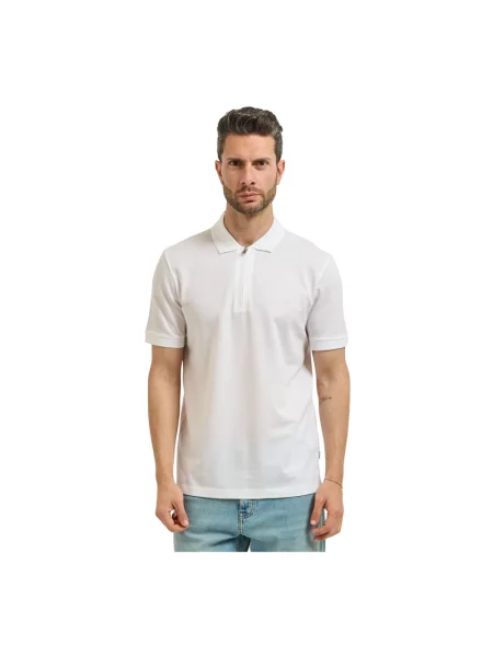 Koszulka polo o kroju regular fit z mieszanki bawełny i lyocellu model H-PARAS Boss biała