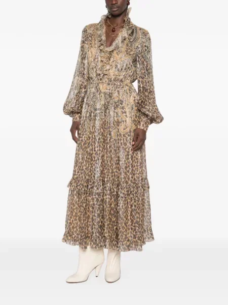Rochie maxi Etro cu imagine cu model leopard