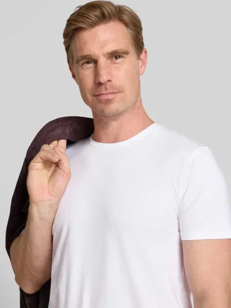 T-shirt o kroju regular fit z mieszanki bawełny Selected Homme biała