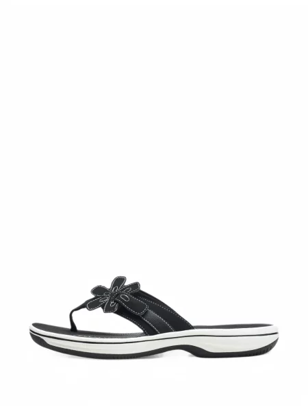 Sandale Clarks Originals cu model floral fără toc cu aplicații negru