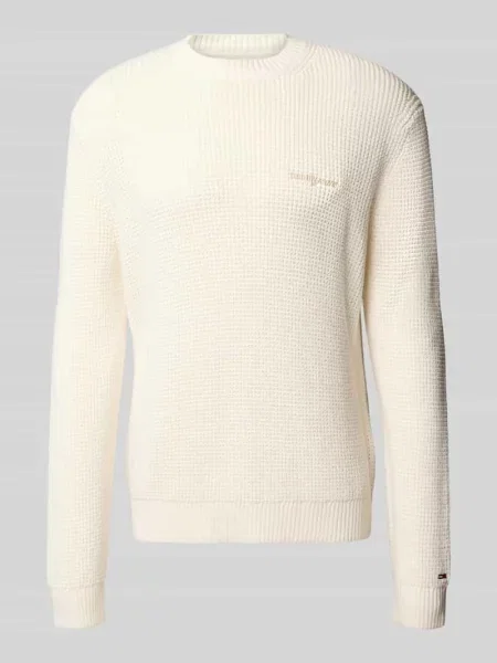 Sweter z dzianiny o kroju regular fit z czystej bawełny Tommy Jeans biały