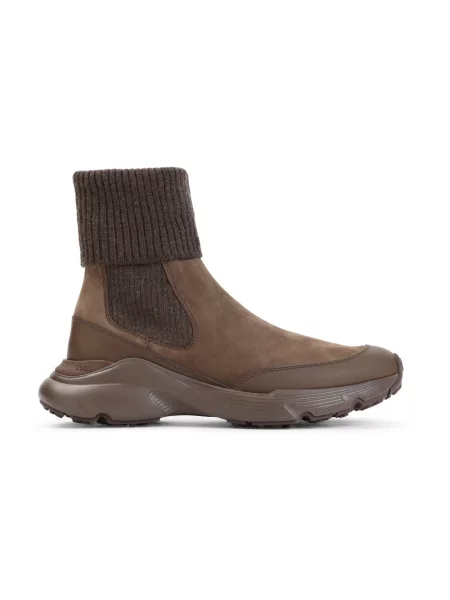 Botki Tod's wełniane brązowe