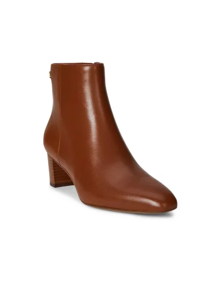 Lauren Ralph Lauren botki skórzane Demi na słupku brązowy