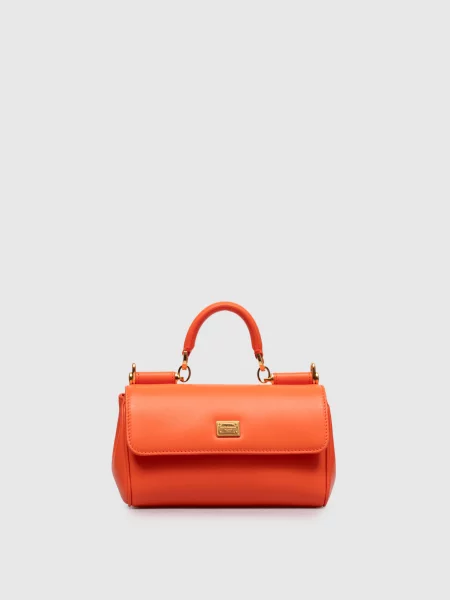 Шкіряна сумка My Sicily Dolce&gabbana помаранчева