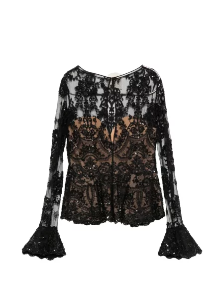 Top Zuhair Murad din dantelă negru