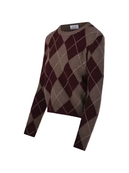 Pulover Beyou cu model argyle cu decolteu rotund