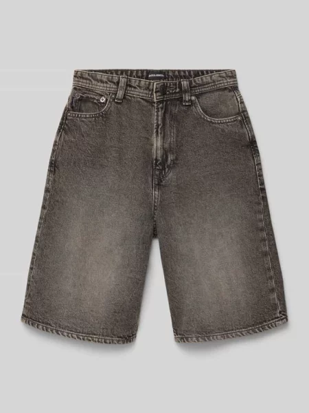 Szorty jeansowe o kroju baggy z wpuszczanymi model IRON' Jack & Jones czarne