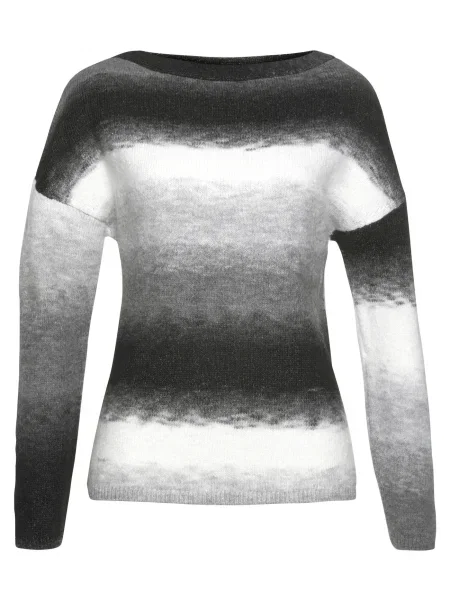 VIVANCE Pulover gri amestecat / negru alb