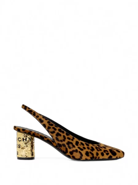 Pantofi cu toc Givenchy din piele cu model leopard maro