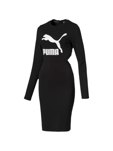 Rochie maxi Puma cu imagine până la genunchi de costum negru